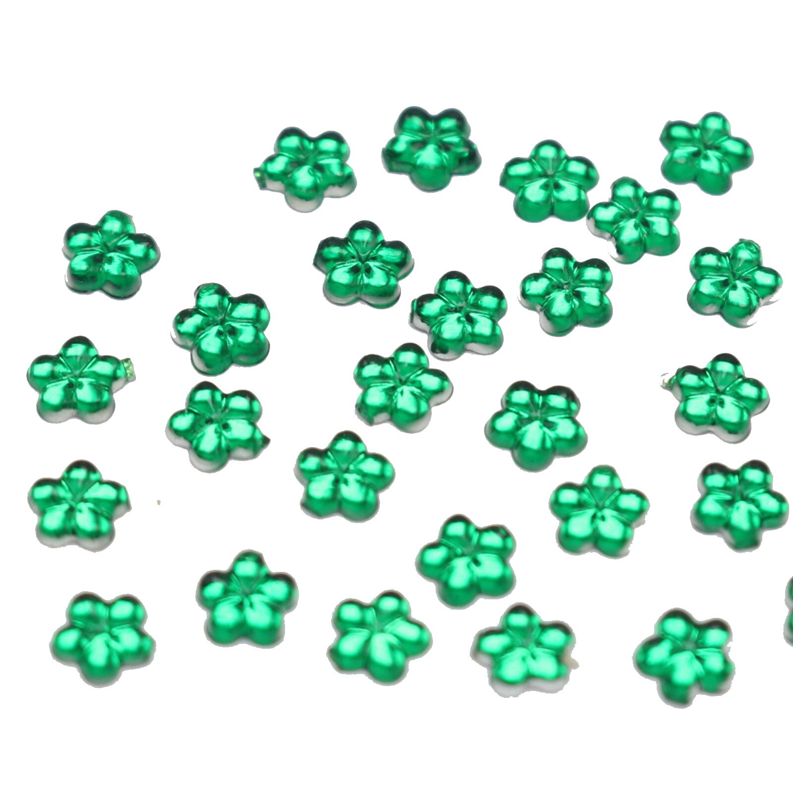 1000 Green Acrylic FlatBack Mini Flower 4mm Rhinestones Gems Nail Art Tips