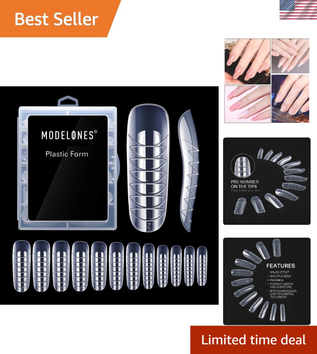 Poly Extension Gel Dual Nail Form 120pcs Coffin Nails Clear Ballerina Nail Ti…