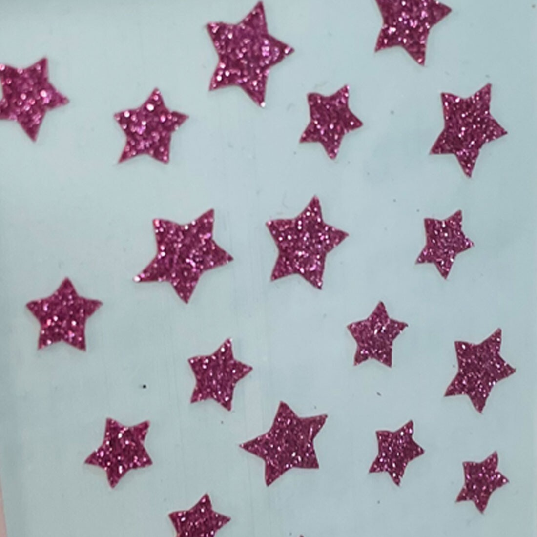Raised Point Nail Decals Pink Stars DIY 3D Sparkle Stickers Made in Korea Art