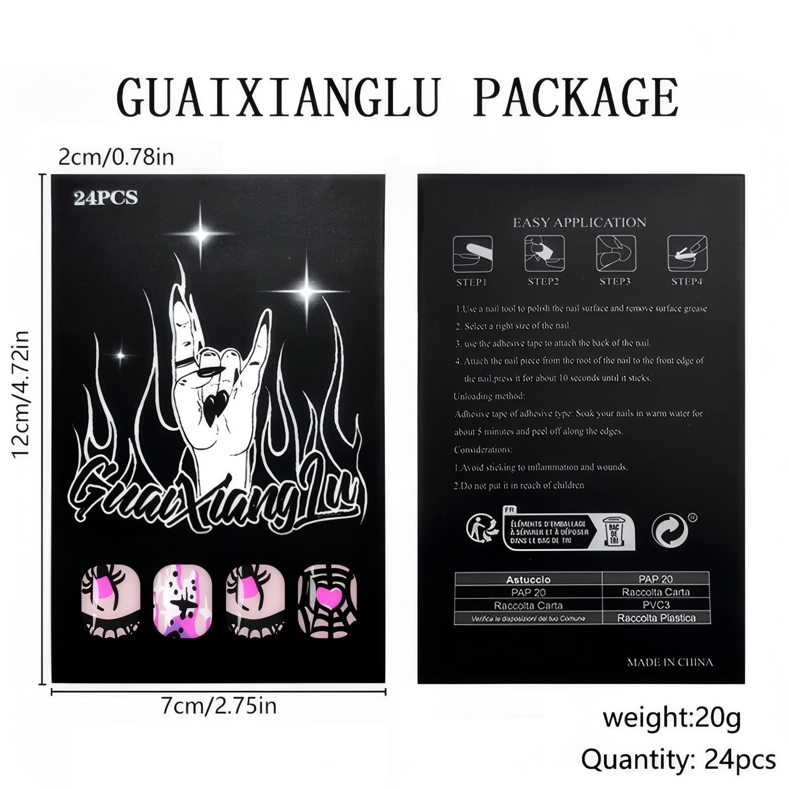 Short Square Press on Nails Halloween Fake Nails Spider French Tip Design Fal…