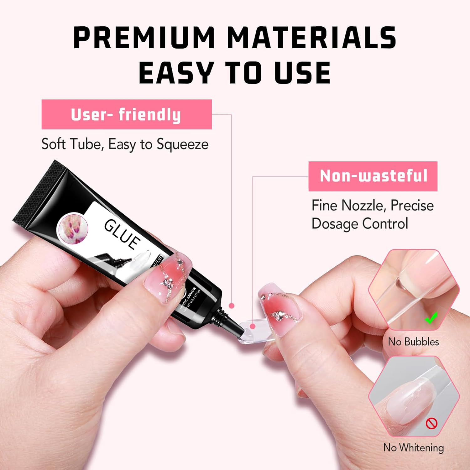 15G Semi Solid Nail Glue with 15G Remover for Press on Nails Tips Gel Nail Gl…