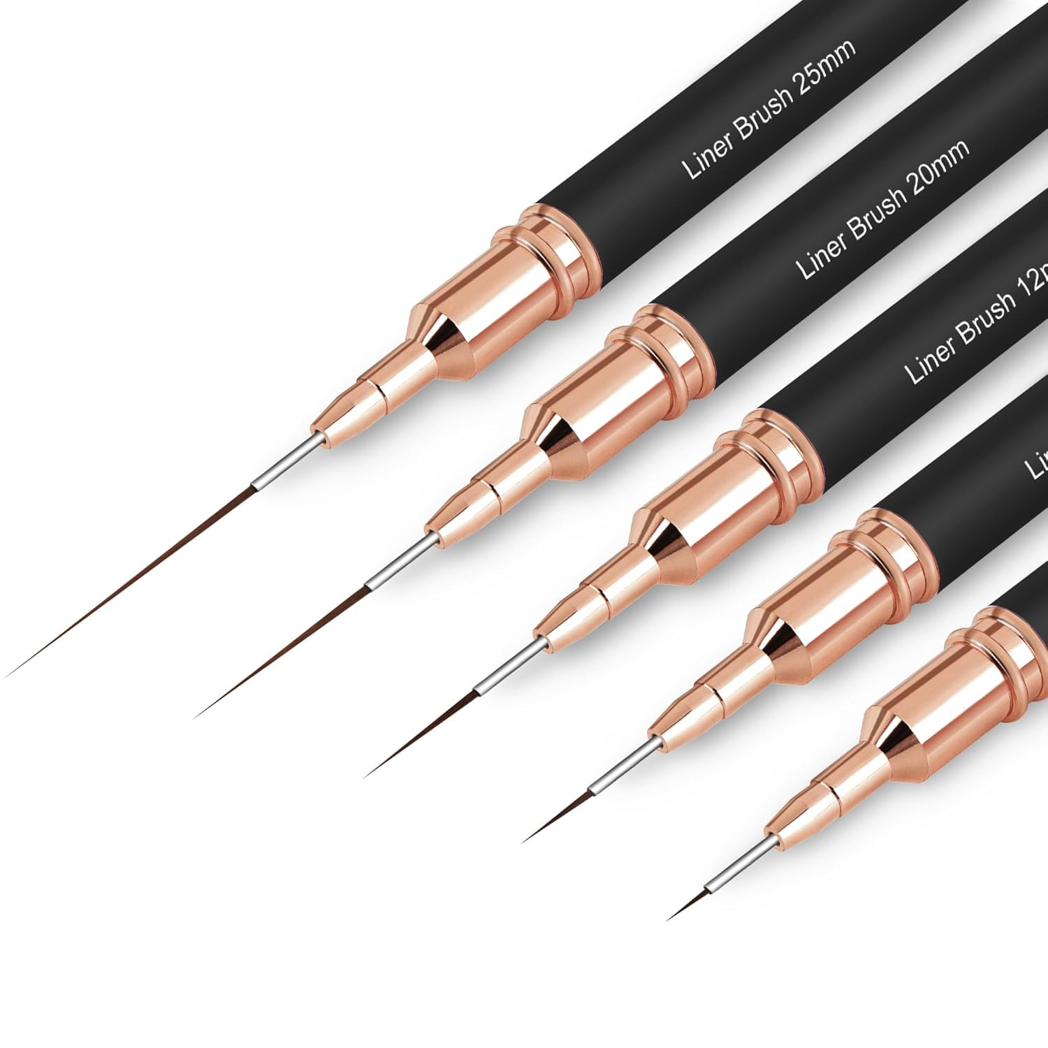 Metallic Nail Art Brushes, 5Pcs Nail Art Liner Brushes, Painting Art Design Brus
