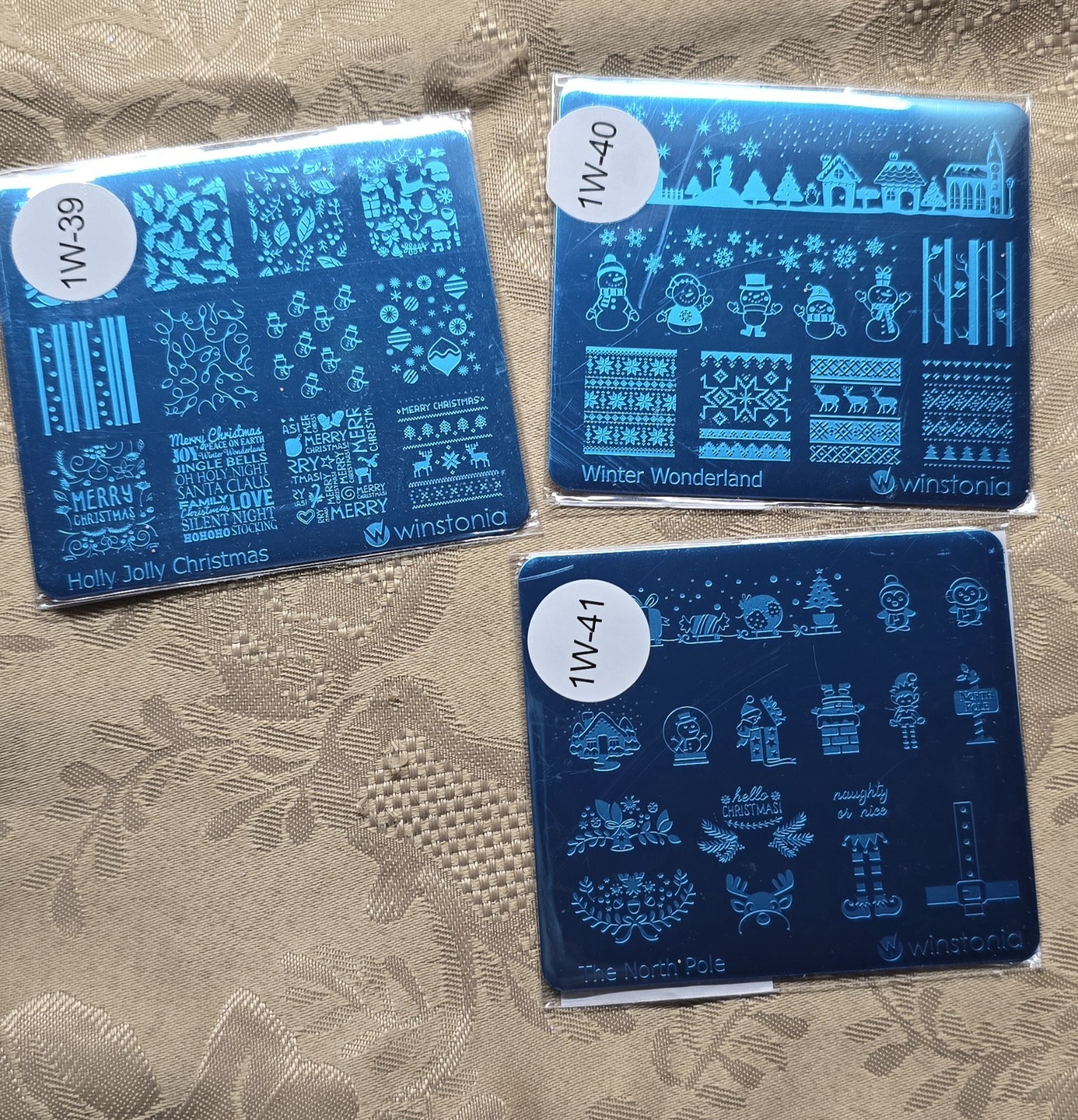 Wistonia Christmas Nail Stamp Plate LOT Winter Winderland North Pole Snowman