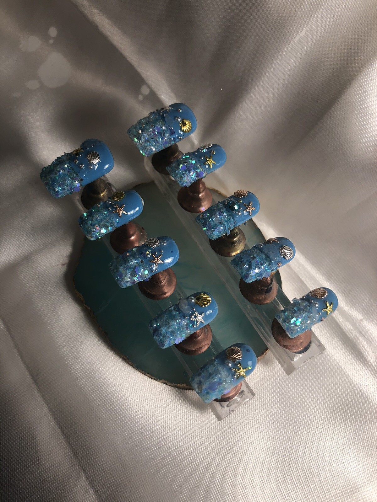 Z NAILZ! Gorgeous Set Of Custom Handmade Beach Gator CLAWZ! Press On Nails