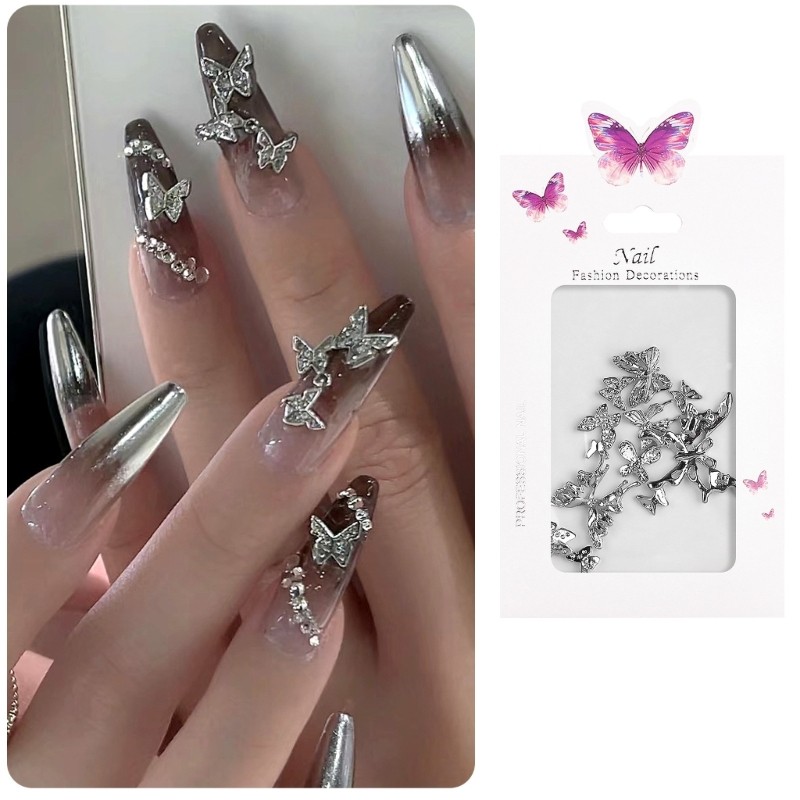 20Pcs Eye Catching 3D Butterfly Bowknot Nail Ornaments Perfect for Any Occasion