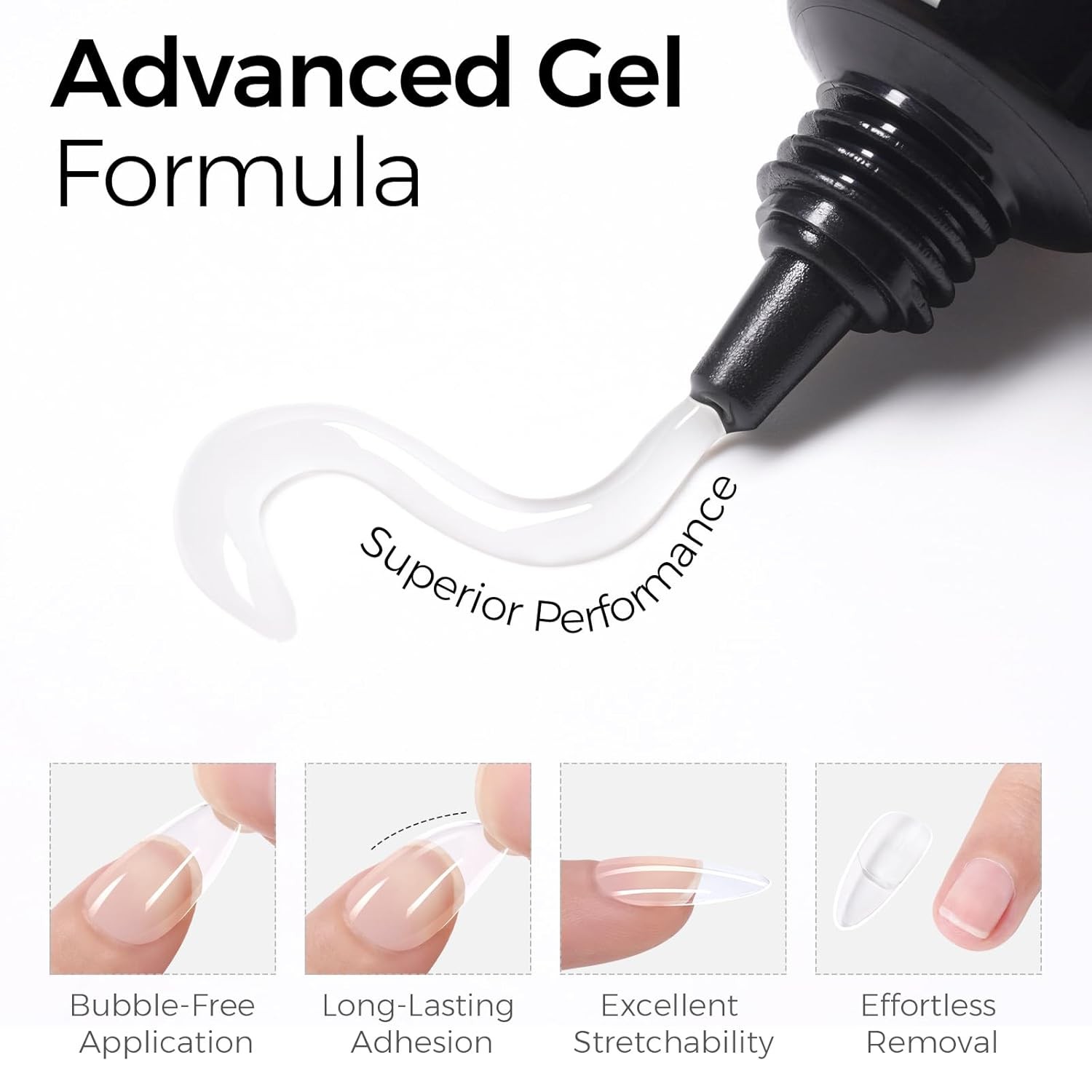 Solid Nail Glue Gel, 15ml Long Lasting Strong Adhesive for nail tips Press on Na