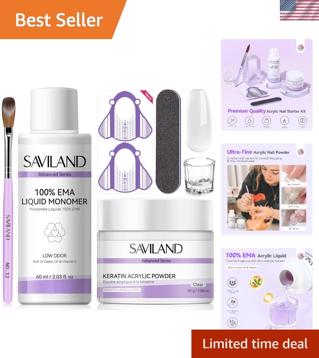 Professional-grade Acrylic Nail Kit: 30g Powder & 60ml Liquid for Easy Nail Art