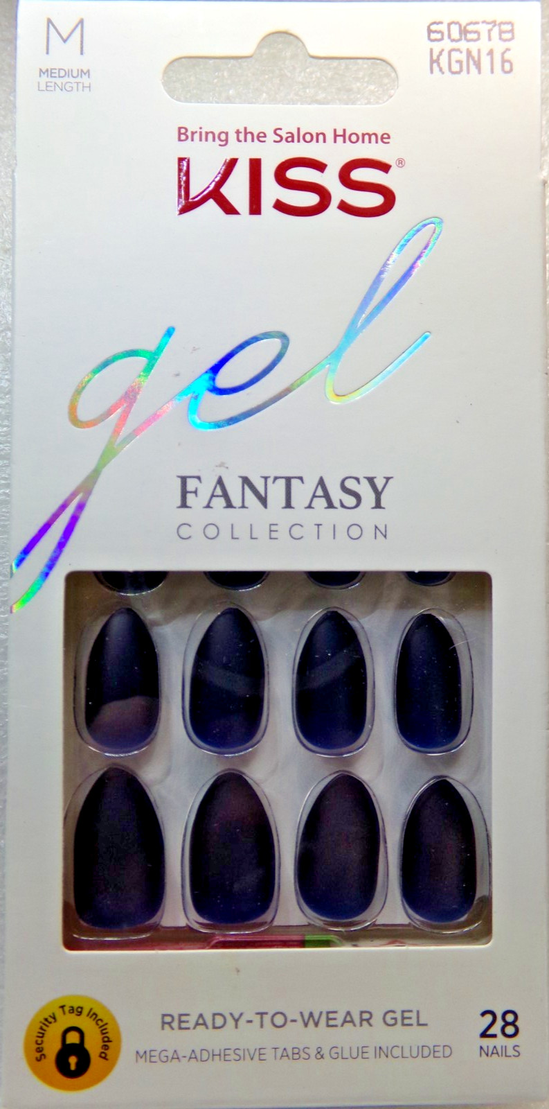 KISS GEL FANTASY NAILS – Matte Dark Blue – GLUE ON MEDIUM ALMOND
