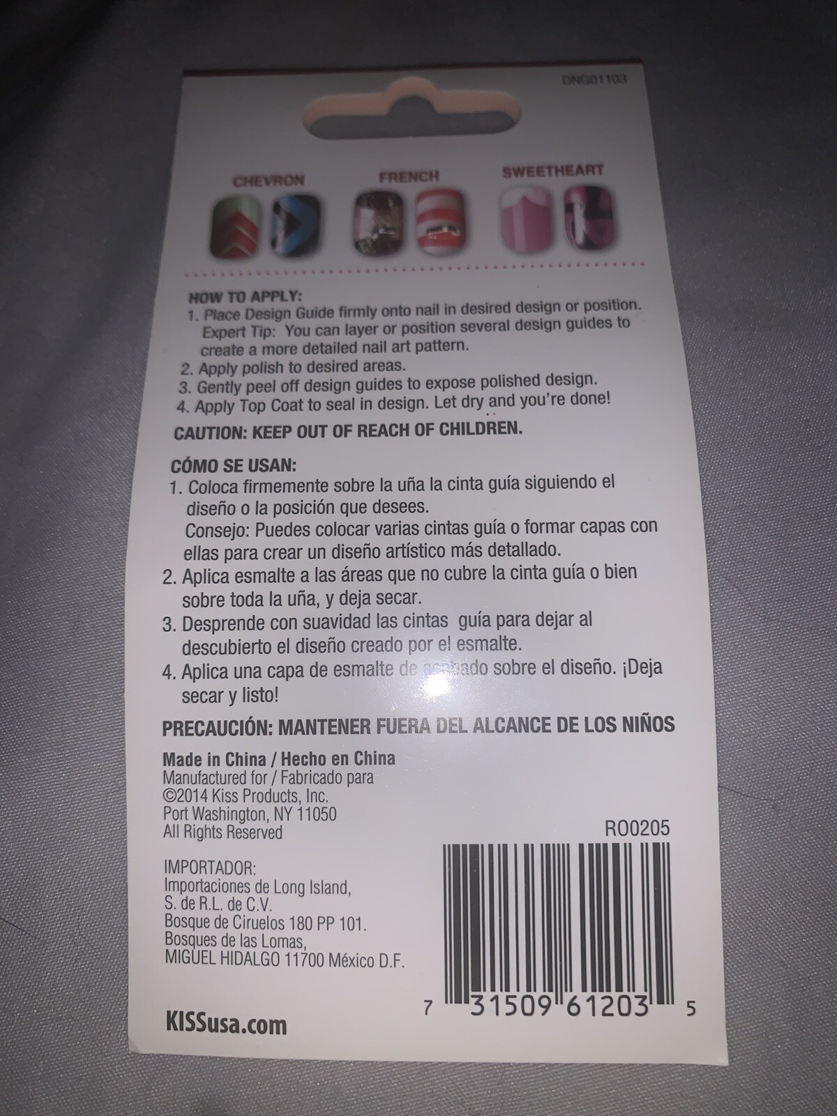 Kiss design tip guide Chevron French sweetheart Nail Art DNG01