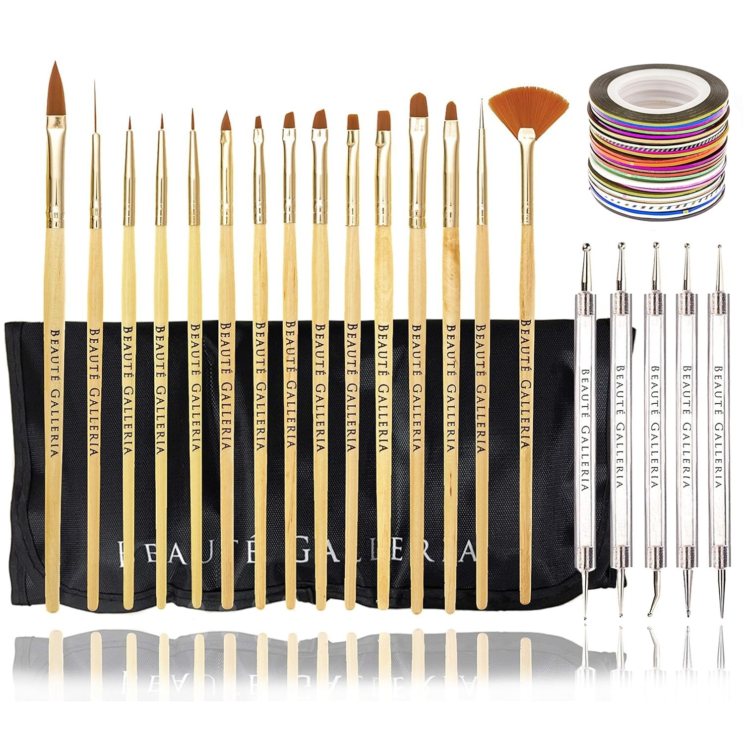 Beaute Galleria 50-Piece Nail Art Tool Kit with Pouch – Unleash Creativity!
