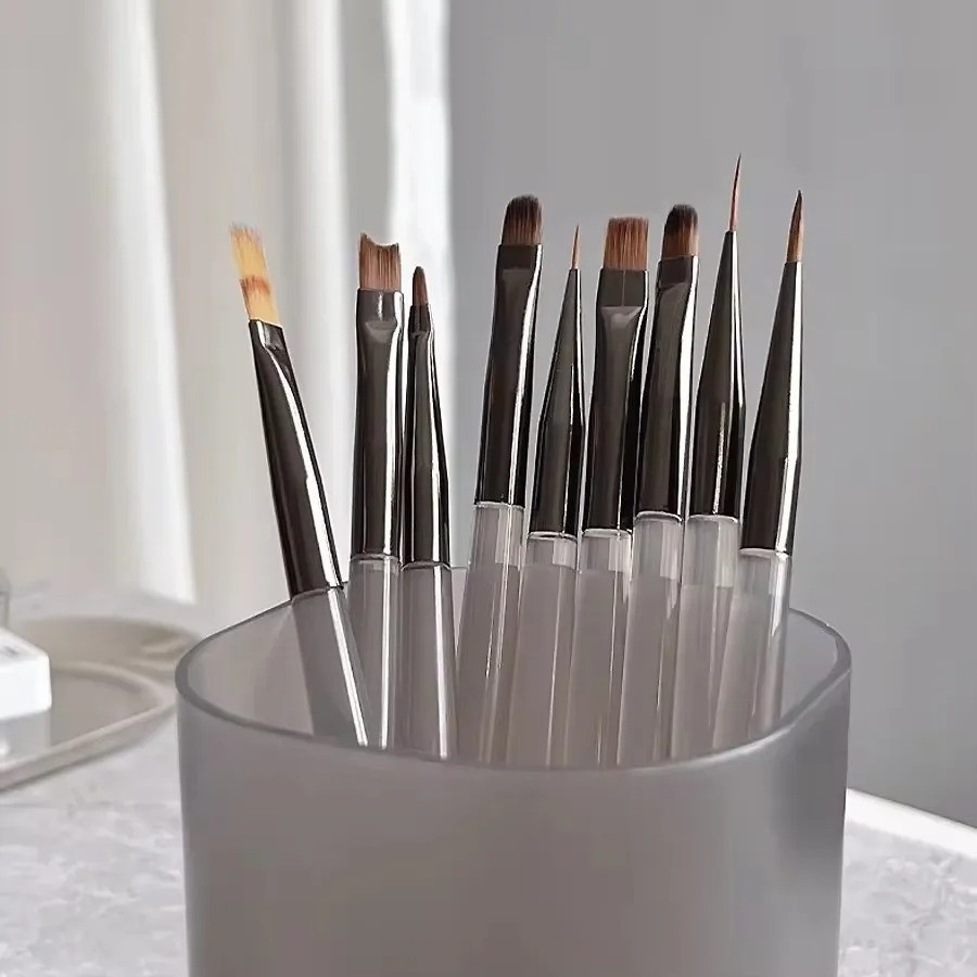 9Pcs UV Gel Acrylic Nail Brush Set, Nail Tips Extension Nail Brushes Brush Set