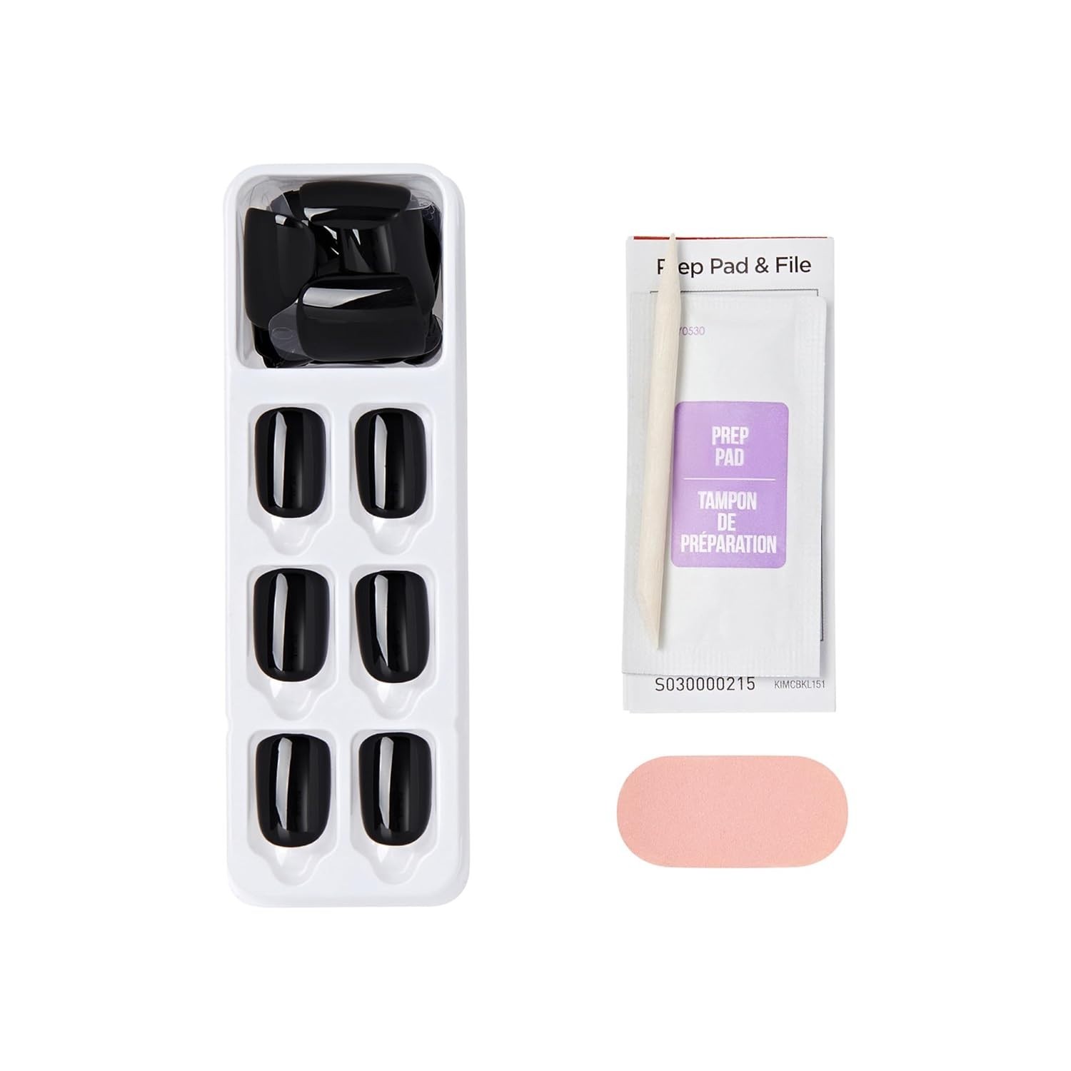 Effortless All Black Short Press-On Nails with Super Hold Adhesive – 30 Count