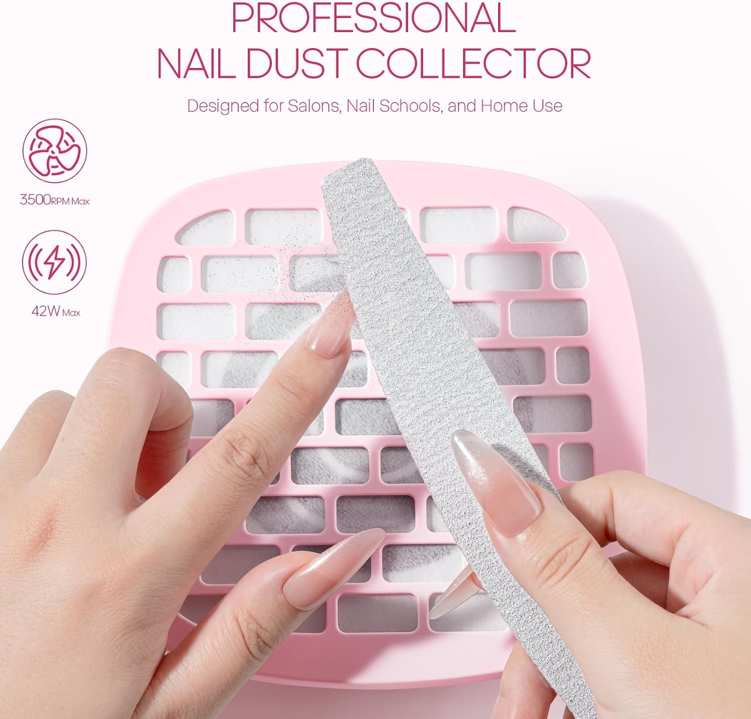 Professional Nail Dust Collector – Powerful 6000RPM Suction with 10 Filter Pads