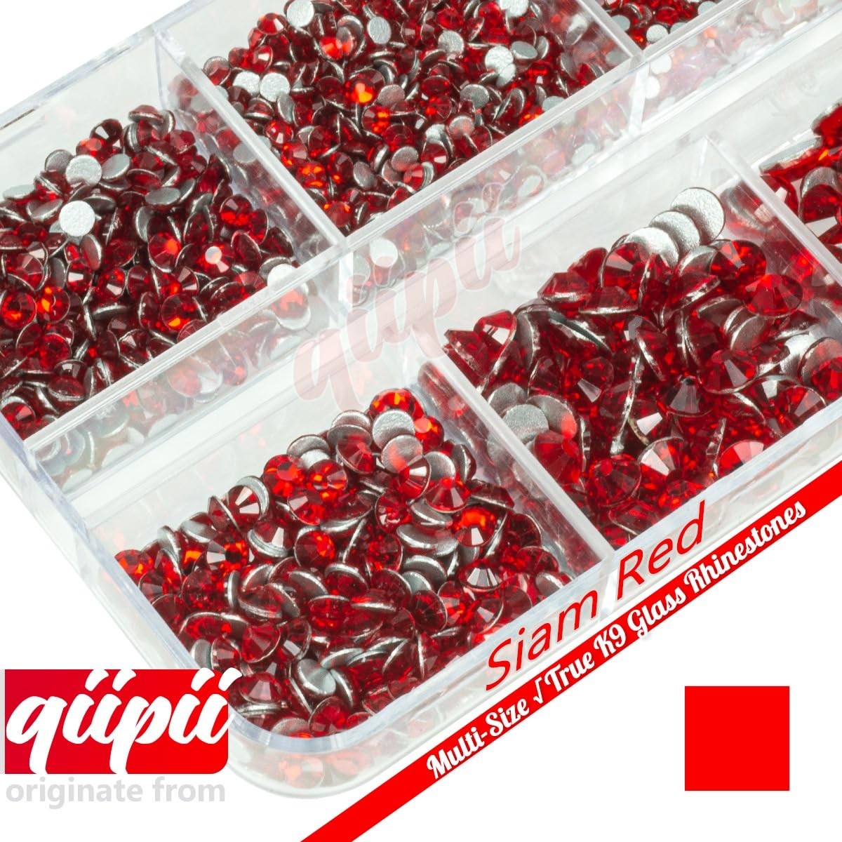 2550pcs Red Nail Art Flatback Rhinestones for Makeup Siam Red Nail Gems Gemst…