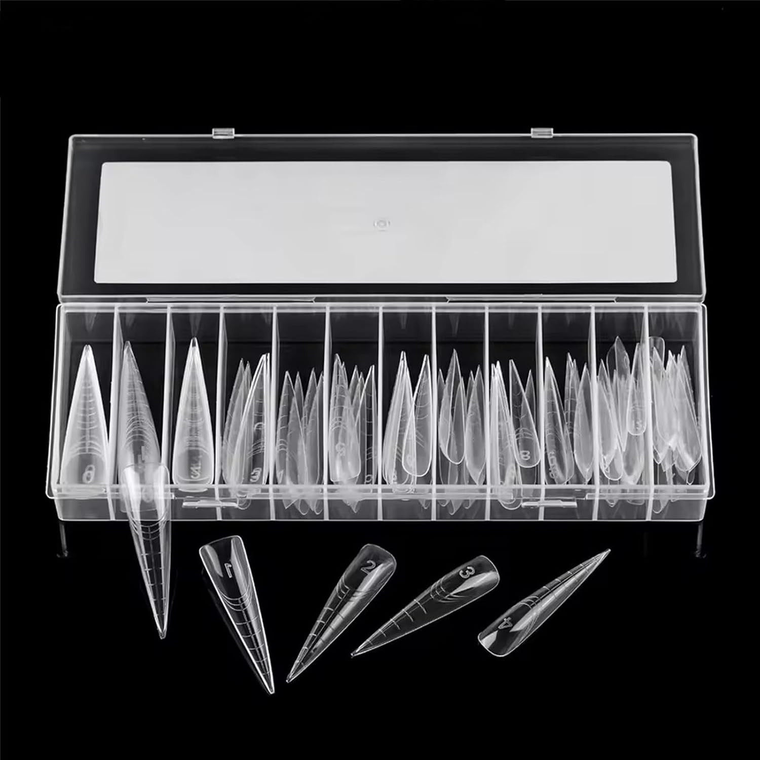 70Pcs Extra Long Stiletto Dual Nails Form for Poly Nail Gel Full Cover Nail Exte