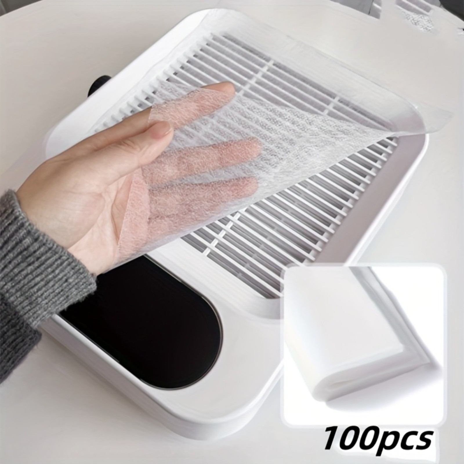 100pcs Pink Disposable Non Woven Unscented Nail Art Vacuum Dust Collection