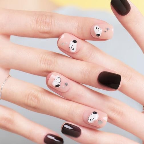 DASHING DIVA MAGIC PRESS BUBBLY SNOOPY Press-on NAIL TIPS MDA5S125RZ