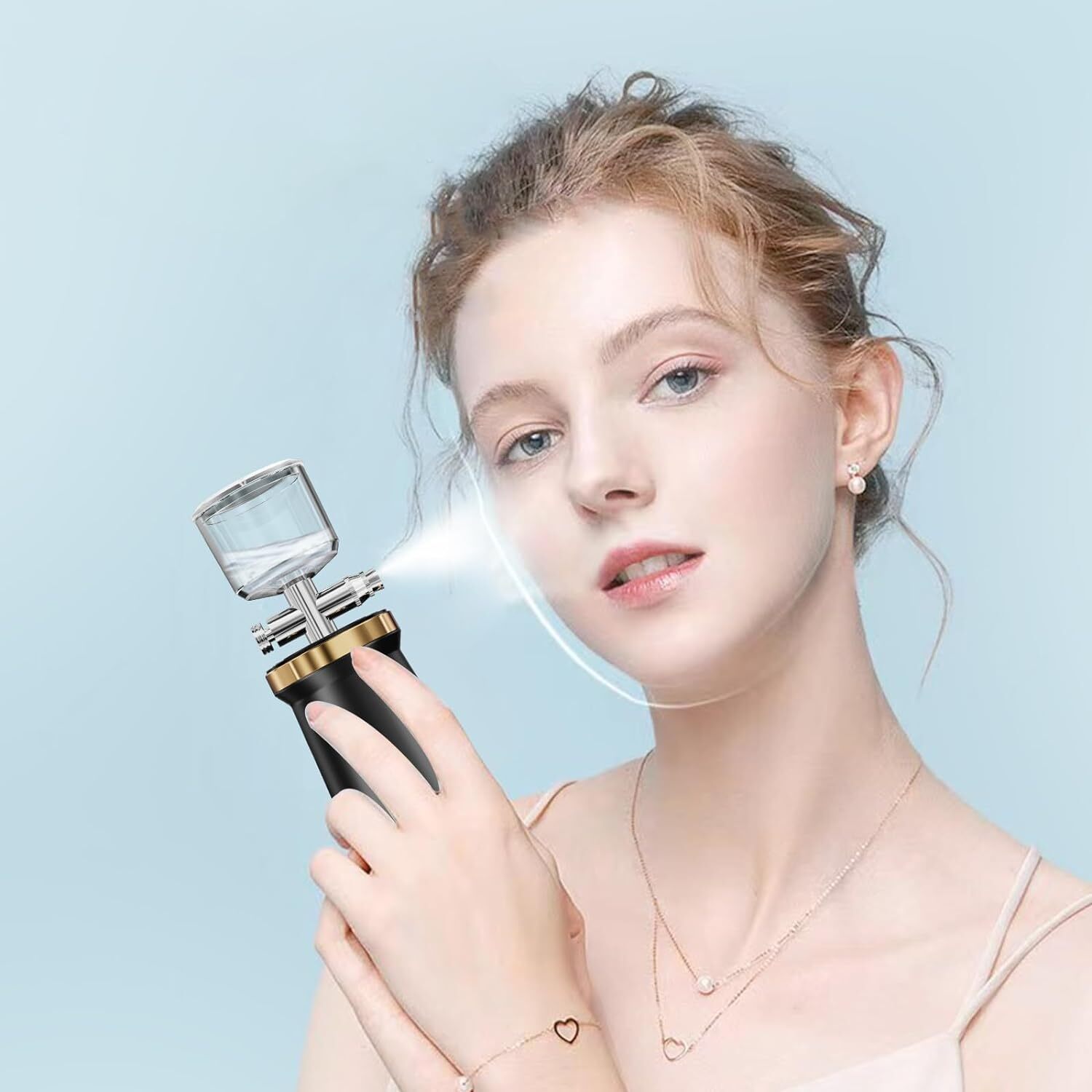 Mini Portable Rechargeable Airbrush-Makeup Kit with Air Compressor for Makeup