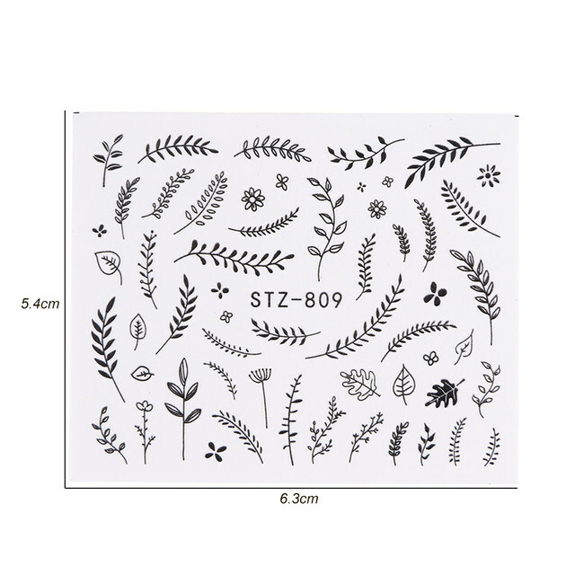 Nail Art Water Transfer Sticker Flower Leaves Butterfly Flamingo Bird Decals