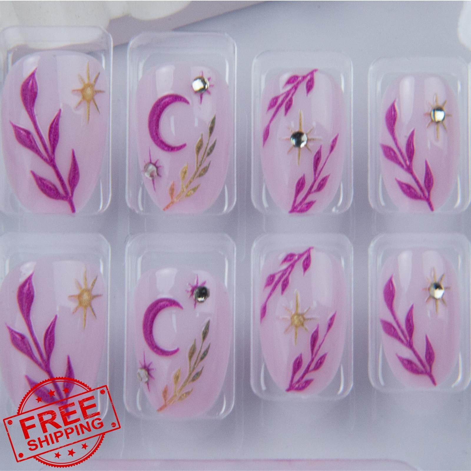 Tnampv Style 8 Oval Press On Nails
