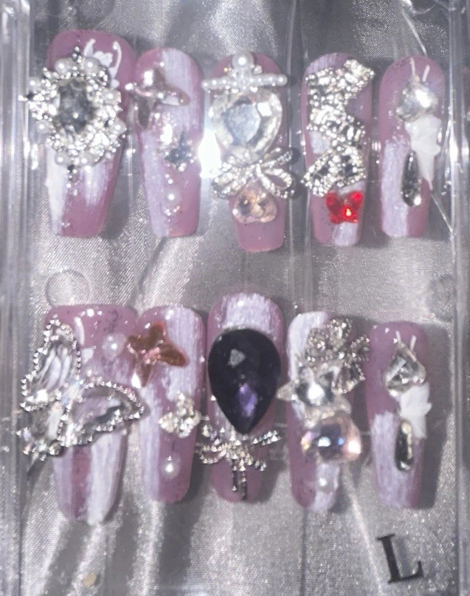 Acrylic Press-On Bling Nails