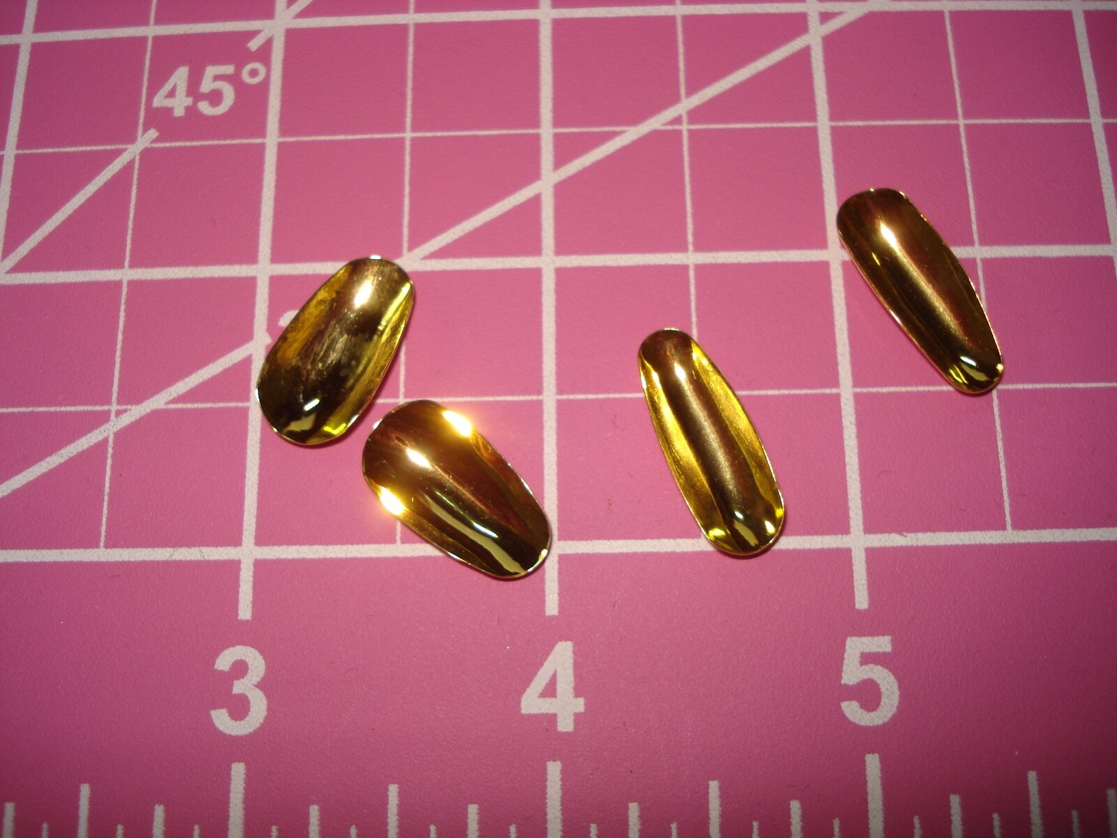Vintage Golden Fingernails 18Kt Electroplated Metal Nails 2 Sets Kirsten