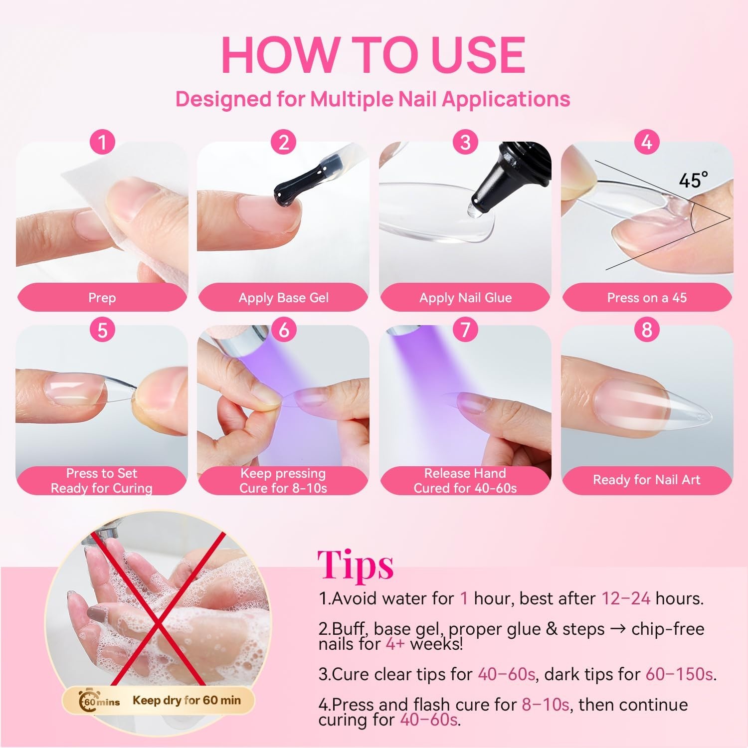 Long-Wearing Solid Nail Glue Gel – Easy Application & Safe for Sensitive Nails