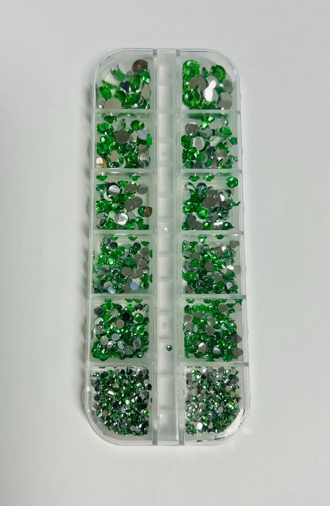 Multicolor Crystal and Resin Round Nail Jewelry Crafting Gems Multipack Kit