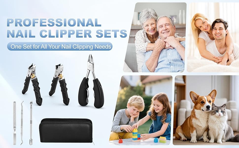 6-in-1 Toenail Clippers for Seniors with Thick Nails – Heavy Duty Wide Opening