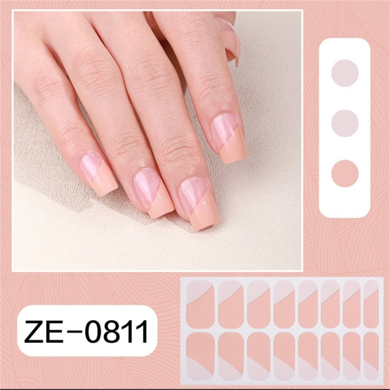 Gels Nail Stickers Flowers Gels Nail Wraps French Tip Nails Polish Strips