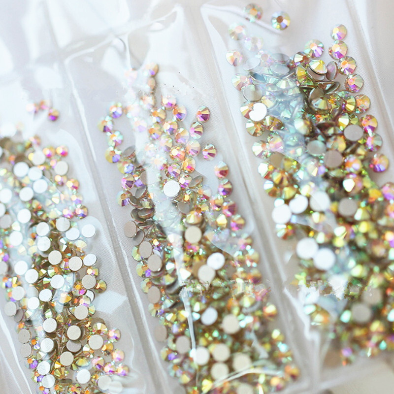 1788pcs Mixed Size 3D Nail Art Rhinestones Flatback Crystal AB Gems Glass Stones