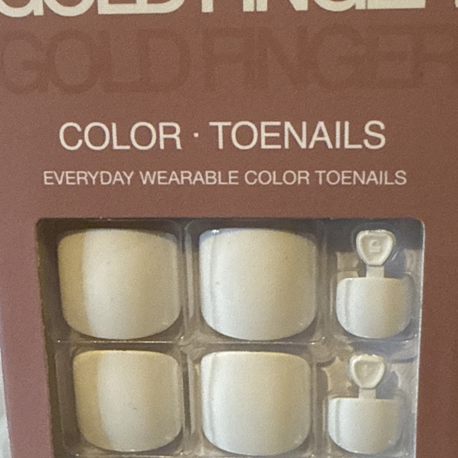 2 pack Gold Finger Color Toenails 2pk White Wider Fit Ready To Wear Gel 24ct