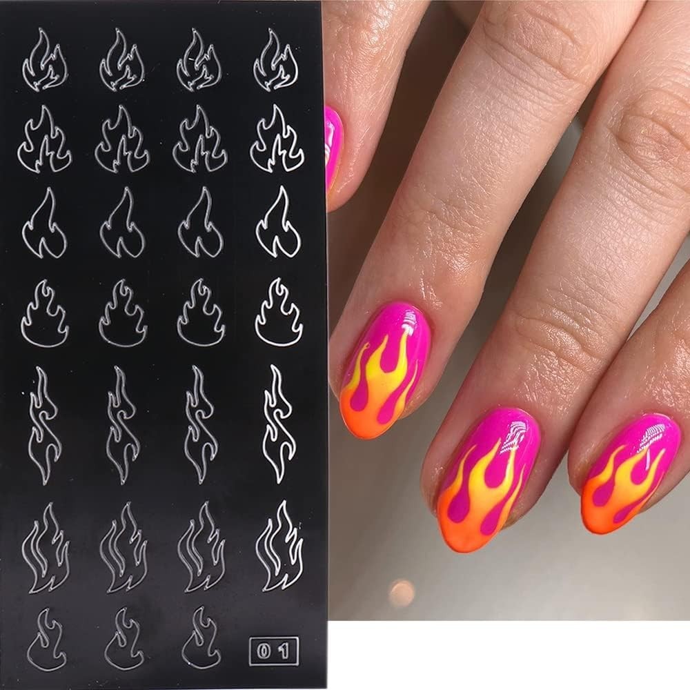 10-Pack Nail Art Stencils for Home & Salon – Self-Adhesive Airbrush Templates