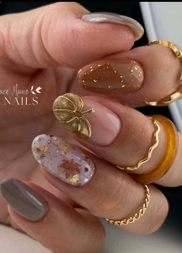 Nail Art Water Transfer Sticker Multicolor Maple Leaf Fall Decals Manicure(3pcs)