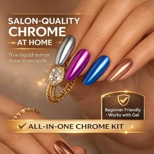 48 Color Chrome Powder Set – Metallic Mica Pigments for Nails, Resin Art & DIY C