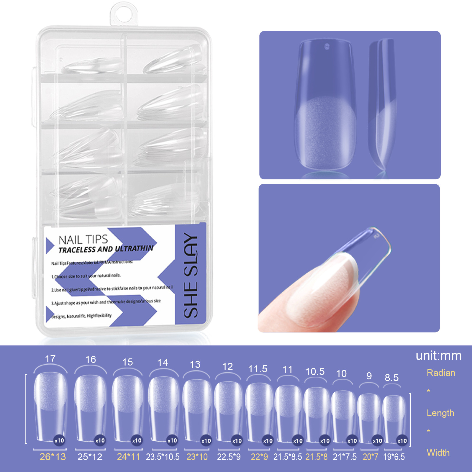 Gel X Nail Tips – Soft Gel Extensions for DIY Salon Nails | Square
