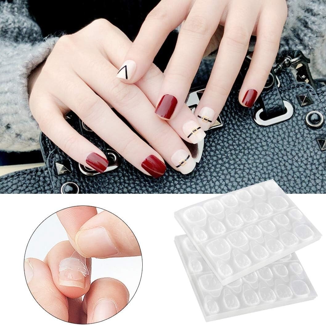 1-15 Sheet Double-Sided Nail Glue Tape Sticker Adhesive Tabs for Press on Nails
