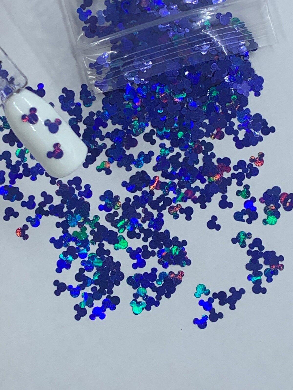 Holographic Blue Mickey Mouse Nail Glitter | 1 TSP | Gel Nail Art & Acrylic