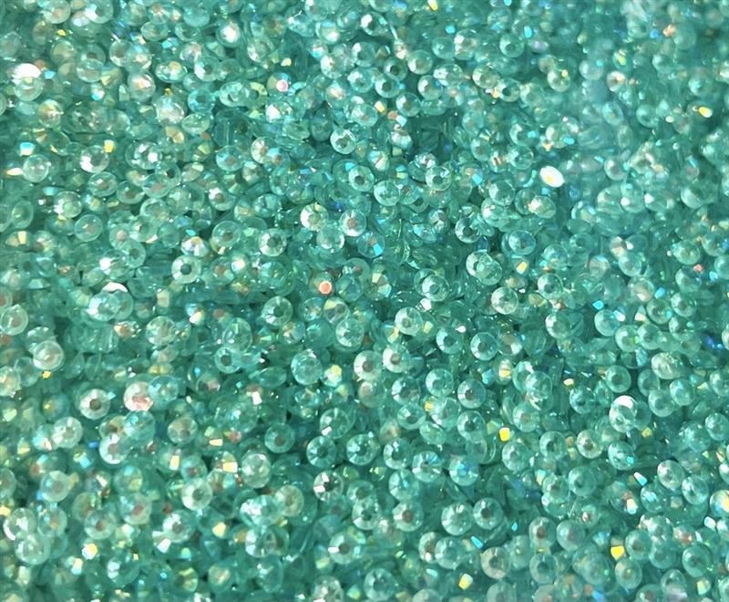 Turquoise Iridescent Jelly Resin 3mm Round Flat Back Nail Jewelry Crafting Gems