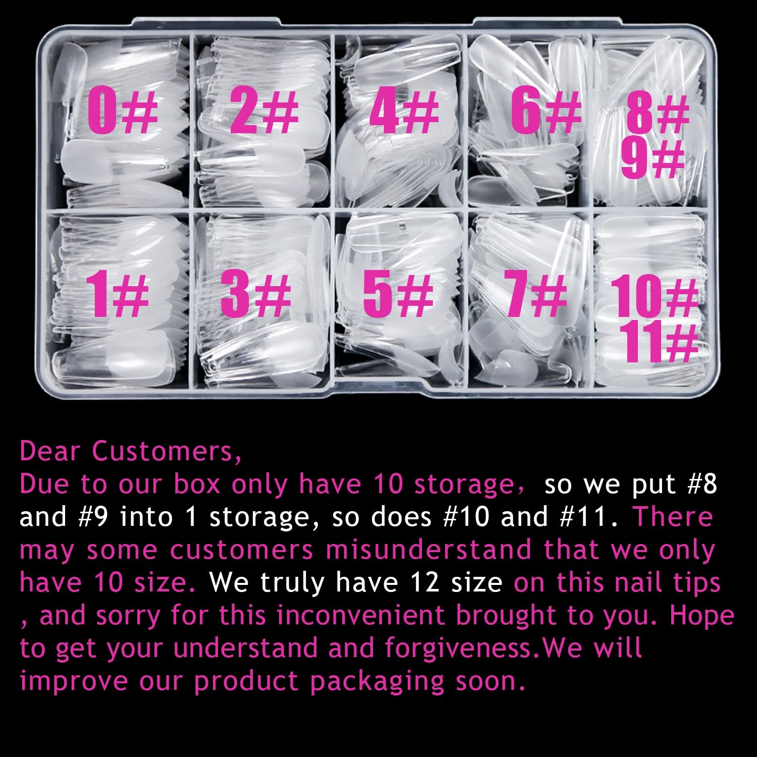 Medium Stiletto Soft 600PCS Pre Buff Full Cover Half Matte Gel Nail Tips