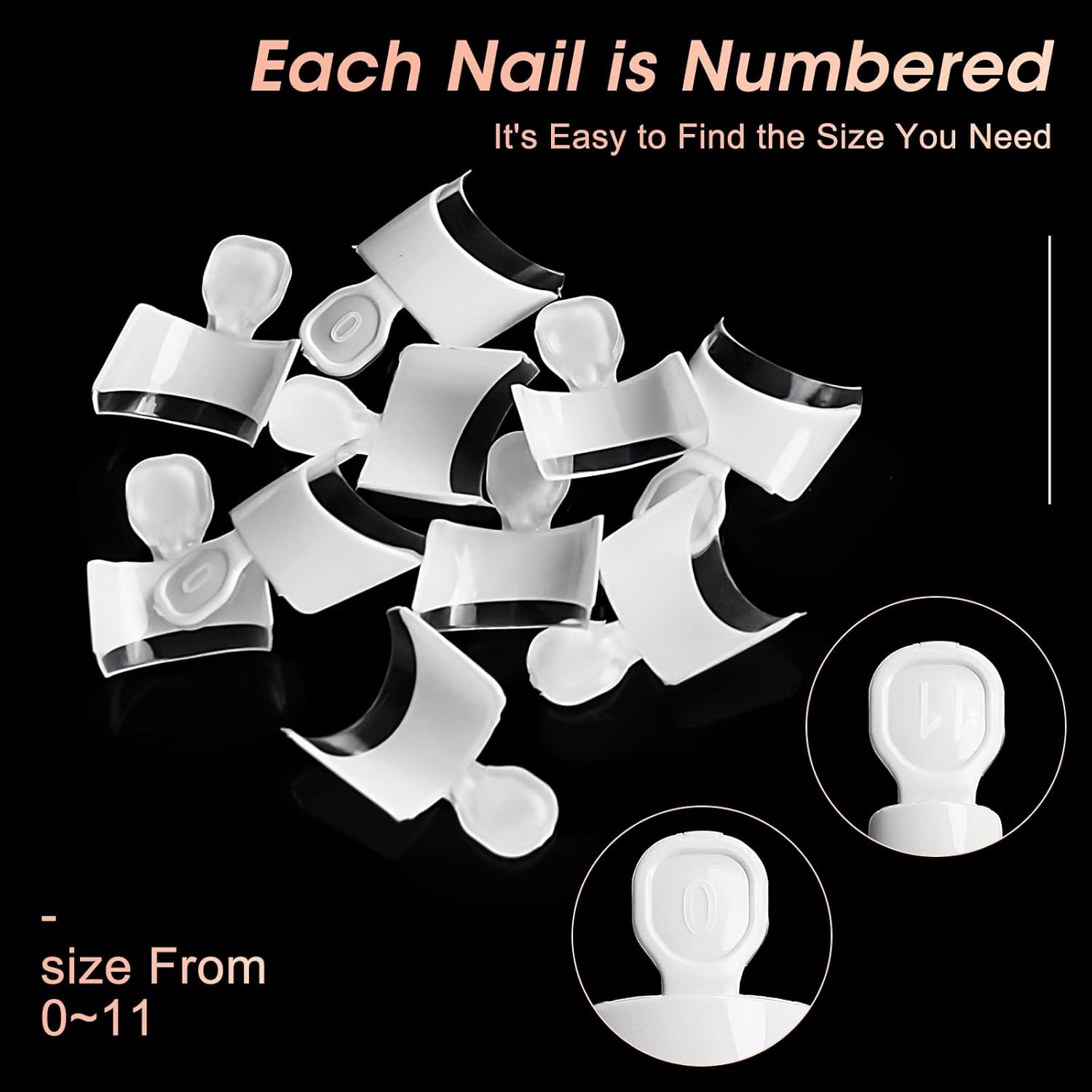 Krofaue Short French Nail Tips – 120PCS Acrylic Short Nail Tips White French Fak