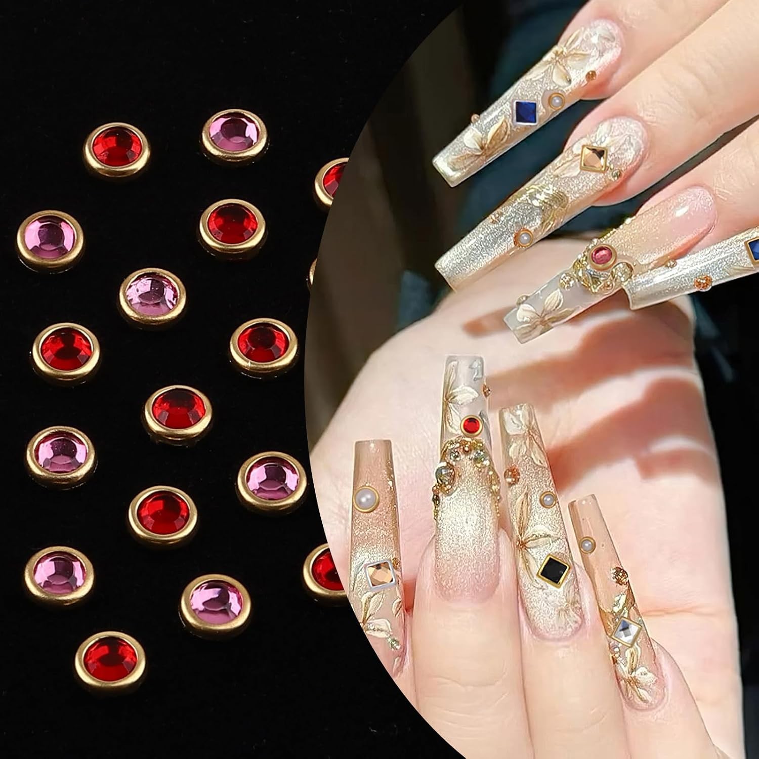 3D Nail Charms Luxury Rhinestones Mixed Shape Nail Art Studs Gems DIY Decor