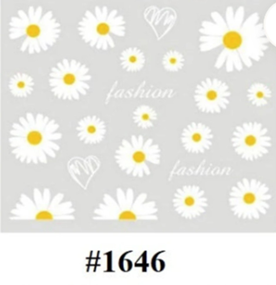 Daisy Flower Nail Art Stickers: Water Transfer Decals (Group 1)
