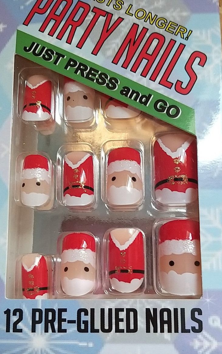 Christmas Fake Nails Press on Nails Short Square Nails Set of 4Packs