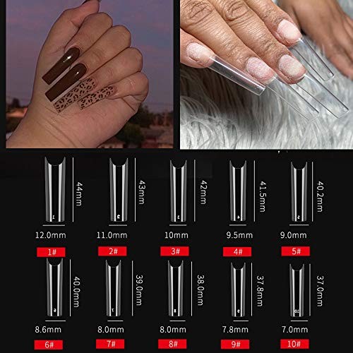 500pcs XL Fake Nails Premium Square Clear Tips Nail Art C Tips French Acrylic