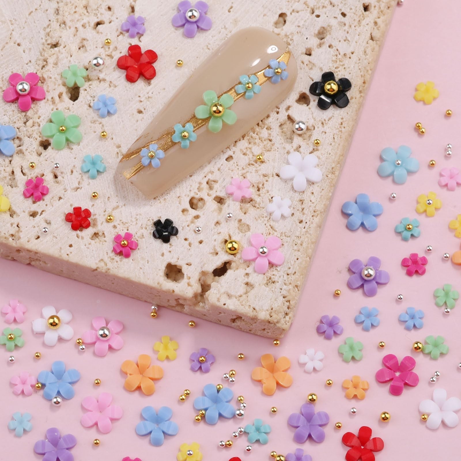 Flower Nail Charms for Acrylic Nails Manicure DIY Nail Decor Women Girls Crafts