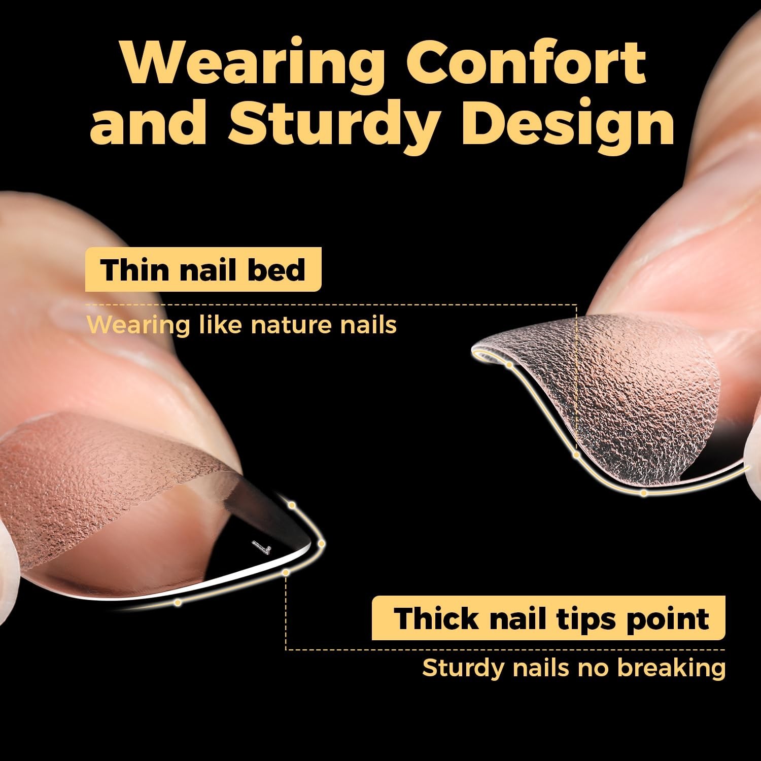 Clear Extra Short Almond Press-On Nails – Safe for Natural Nail Health, 504 Pcs