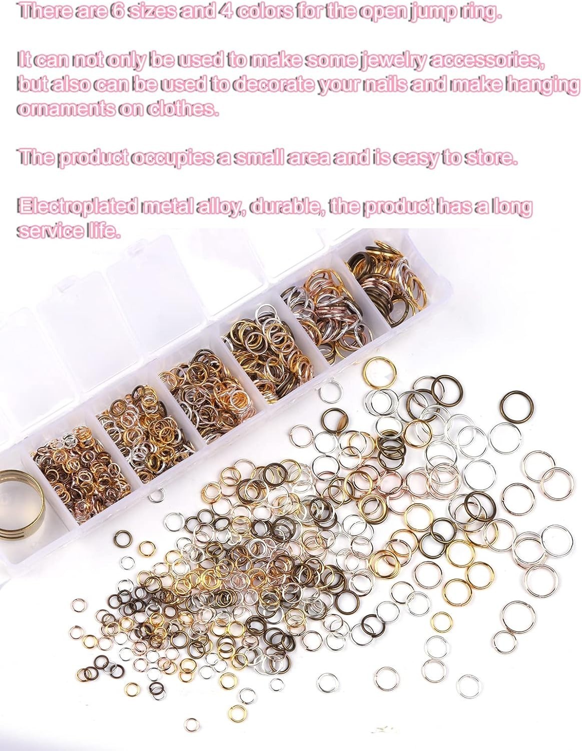 Nail Art Jewelry Making Set 1014 Pcs with Jump Rings, Pliers, Tweezers & Opener