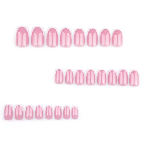 Nude Press on Nails Short Square Fake Nails Glossy Full Cover Reusable Stick