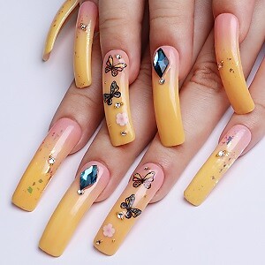Half Cover French Square Nail Tips False Artificial Nails Acrylic Nail Tips